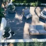 Ariel view of wooden sun deck